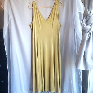 Golden Beige V-neck Maxi Dress